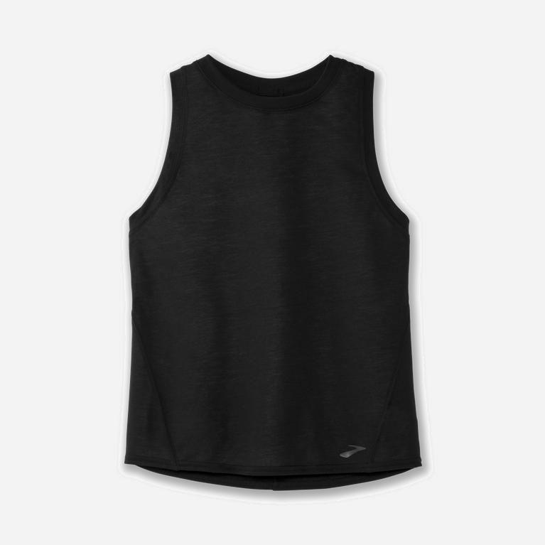 Brooks Distance Hardlooptanktop voor Dames Zwart (ISYDU-8643)